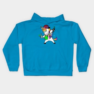 Wooked out Dabbing Unicorn Dabbing Kids Hoodie